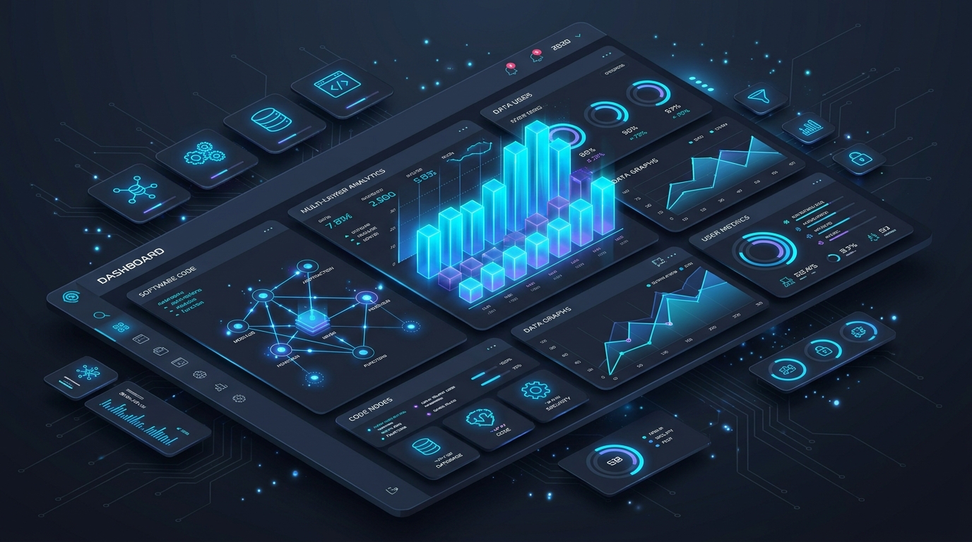 Painel conceitual de software e dados analíticos da BrUpGrade
